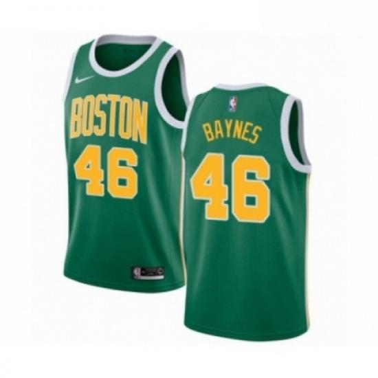 Mens Nike Boston Celtics 46 Aron Baynes Green Swingman Jersey Earned Edition