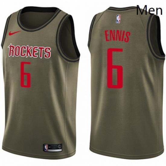 Mens Nike Houston Rockets 6 Tyler Ennis Swingman Green Salute to Service NBA Jersey