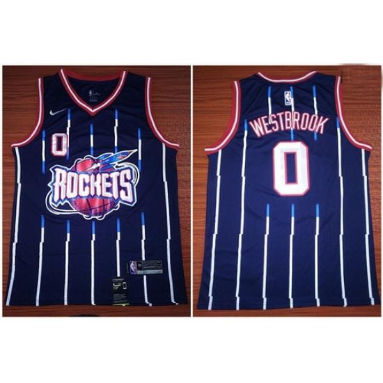 Rockets 0 Russell Westbrook Blue Nike Swingman Jersey