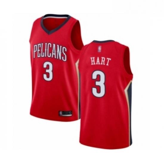 Womens New Orleans Pelicans 3 Josh Hart Swingman Red Basketball Jersey Statement Edition