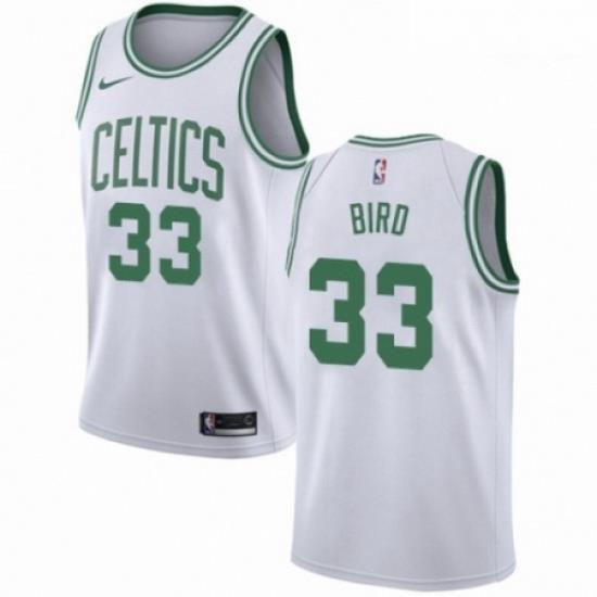 Mens Nike Boston Celtics 33 Larry Bird Authentic White NBA Jersey Association Edition