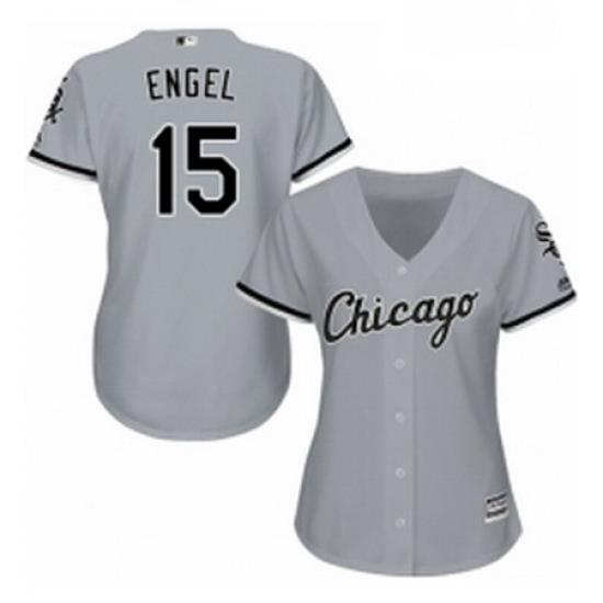 Womens Majestic Chicago White Sox 15 Adam Engel Replica Grey Road Cool Base MLB Jersey