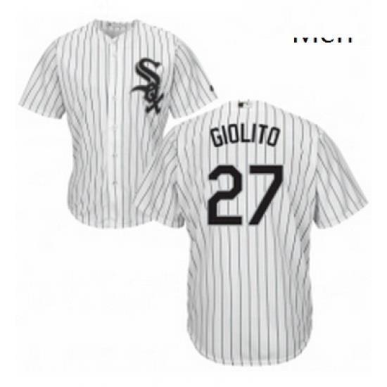 Mens Majestic Chicago White Sox 27 Lucas Giolito Replica White Home Cool Base MLB Jersey