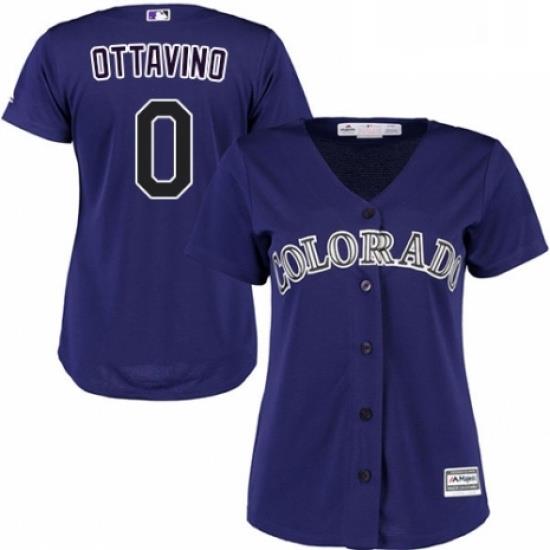 Womens Majestic Colorado Rockies 0 Adam Ottavino Replica Purple Alternate 1 Cool Base MLB Jersey