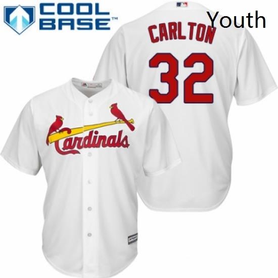 Youth Majestic St Louis Cardinals 32 Steve Carlton Authentic White Home Cool Base MLB Jersey