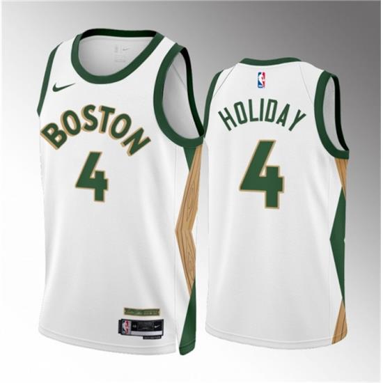 Men Boston Celtics 4 Jrue Holiday White 2023 24 City Edition Stitched Basketball Jersey