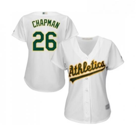 Womens Oakland Athletics 26 Matt Chapman Replica White Home Cool Base Baseball Jersey