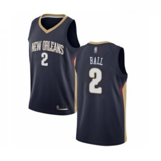 Womens New Orleans Pelicans 2 Lonzo Ball Swingman Navy Blue Basketball Jersey Icon Edition