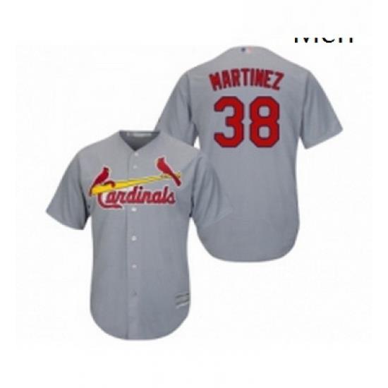 Mens St Louis Cardinals 38 Jose Martinez Replica Grey Road Cool Base Baseball Jersey