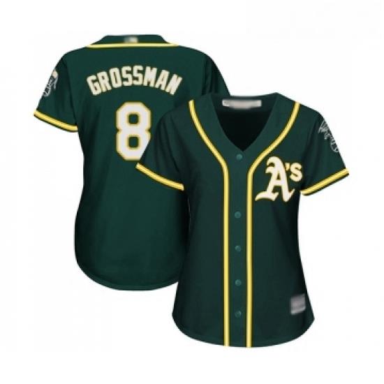 Womens Oakland Athletics 8 Robbie Grossman Replica Green Alternate 1 Cool Base Baseball Jersey