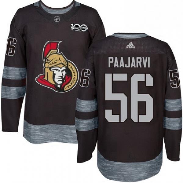 Mens Adidas Ottawa Senators 56 Magnus Paajarvi Authentic Black 1917 2017 100th Anniversary NHL Jersey