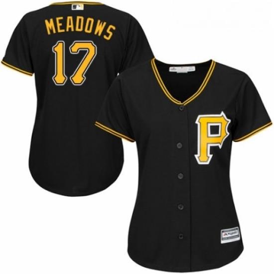 Womens Majestic Pittsburgh Pirates 17 Austin Meadows Authentic Black Alternate Cool Base MLB Jersey