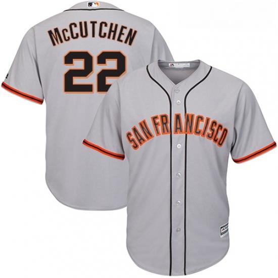 Youth Majestic San Francisco Giants 22 Andrew McCutchen Authentic Grey Road Cool Base MLB Jersey