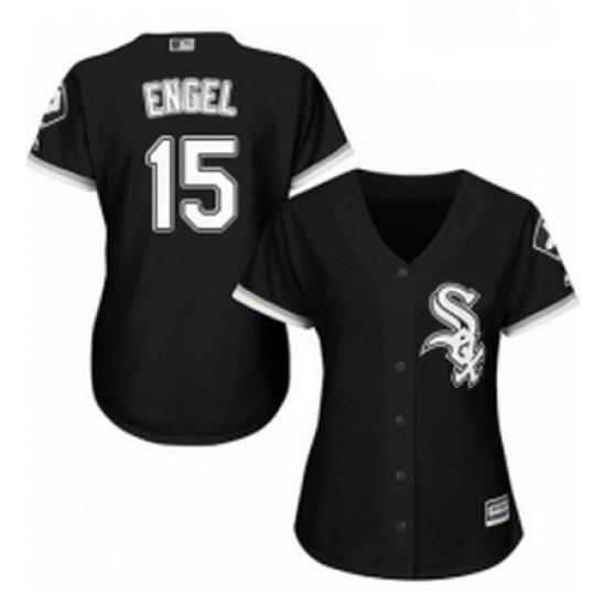 Womens Majestic Chicago White Sox 15 Adam Engel Authentic Black Alternate Home Cool Base MLB Jersey