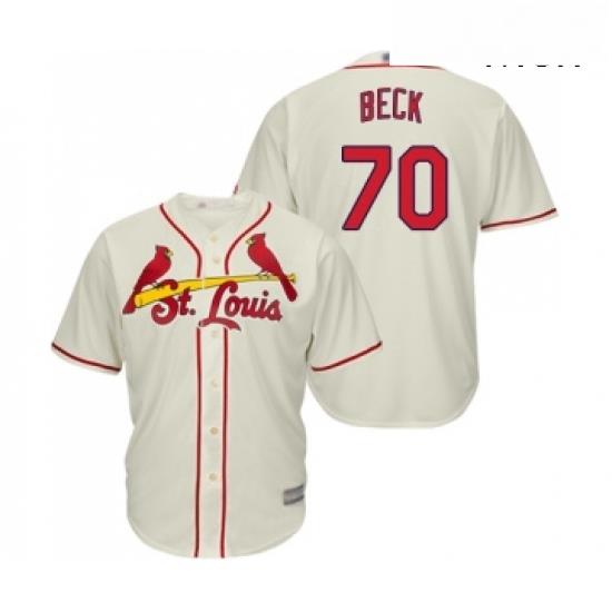 Mens St Louis Cardinals 70 Chris Beck Replica Cream Alternate Cool Base Baseball Jersey