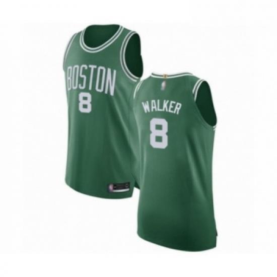 Mens Boston Celtics 8 Kemba Walker Authentic GreenWhite No Road Basketball Jersey Icon Edition