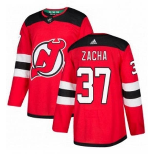 Mens Adidas New Jersey Devils 37 Pavel Zacha Premier Red Home NHL Jersey