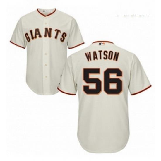 Youth Majestic San Francisco Giants 56 Tony Watson Authentic Cream Home Cool Base MLB Jersey