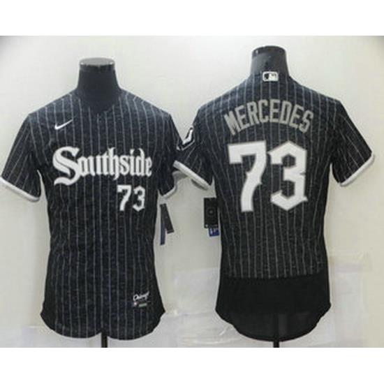 Men Chicago White Sox 73 Yermin Mercedes Black 2021 City Connect Stitched MLB Flex Base Nike Jersey