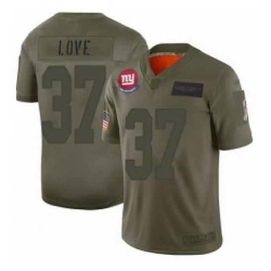 Womens New York Giants 37 Julian Love Limited Camo 2019 Salute to Service Football Jersey