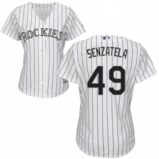 Womens Majestic Colorado Rockies 49 Antonio Senzatela Authentic White Home Cool Base MLB Jersey