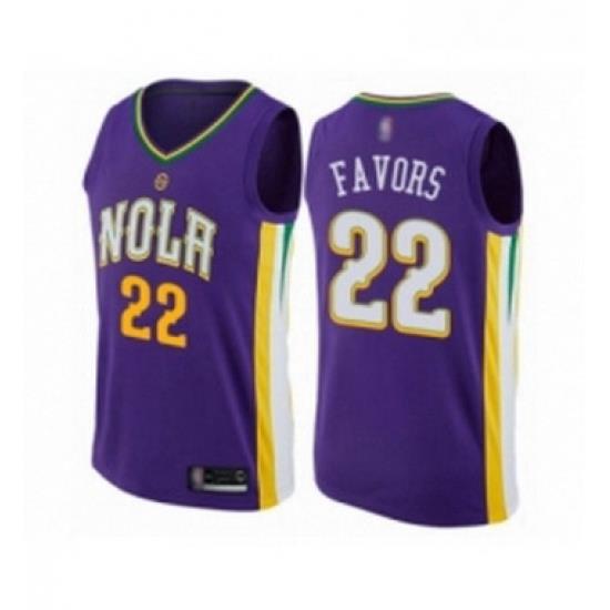 Womens New Orleans Pelicans 22 Derrick Favors Swingman Purple Basketball Jersey City Edition