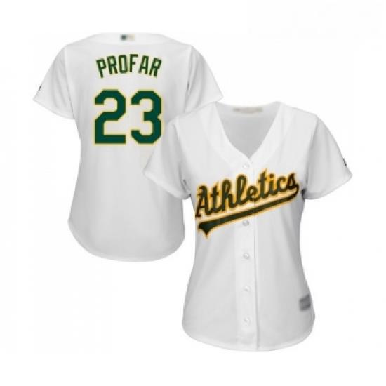 Womens Oakland Athletics 23 Jurickson Profar Replica White Home Cool Base Baseball Jersey