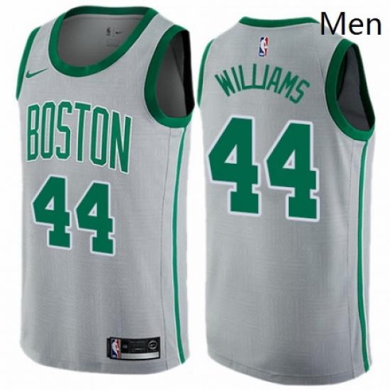 Mens Nike Boston Celtics 44 Robert Williams Swingman Gray NBA Jersey City Edition