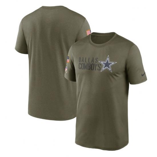 Men Dallas Cowboys Olive 2022 Salute To Service Legend Team T Shirt