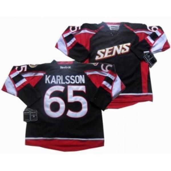 Ottawa Senators #65 Erik Karlsson black jerseys