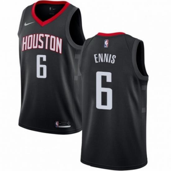 Mens Nike Houston Rockets 6 Tyler Ennis Authentic Black Alternate NBA Jersey Statement Edition