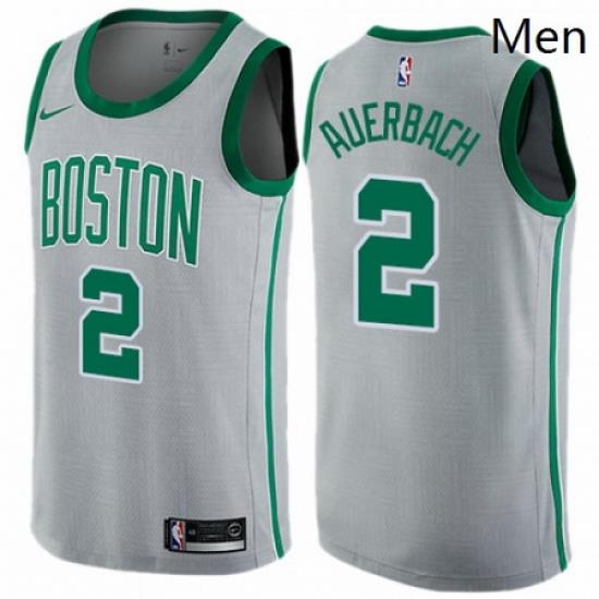 Mens Nike Boston Celtics 2 Red Auerbach Swingman Gray NBA Jersey City Edition