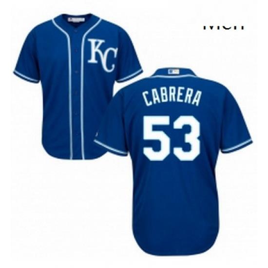 Mens Majestic Kansas City Royals 53 Melky Cabrera Replica Blue Alternate 2 Cool Base MLB Jersey