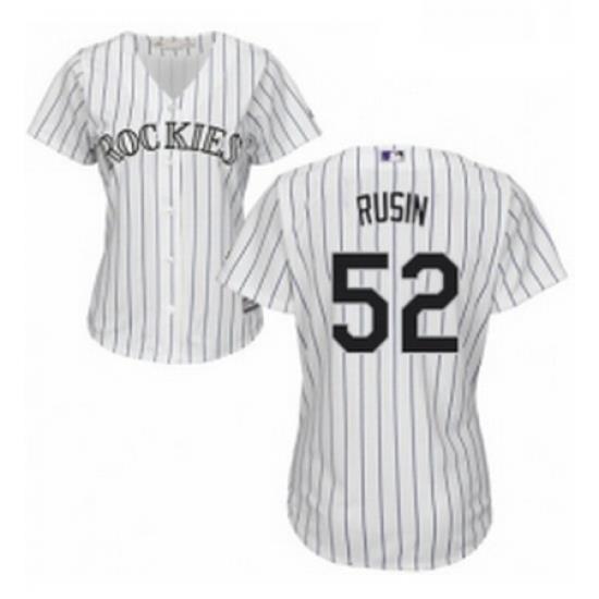 Womens Majestic Colorado Rockies 52 Chris Rusin Authentic White Home Cool Base MLB Jersey