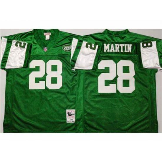 New York Jets #28 Curtis Martin 2004 Throwback Green Jersey