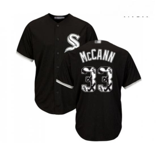 Mens Chicago White Sox 33 James McCann Authentic Black Team Logo Fashion Cool Base Baseball Jersey