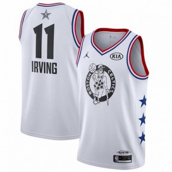 Mens Nike Boston Celtics 11 Kyrie Irving White Basketball Jordan Swingman 2019 All Star Game Jersey