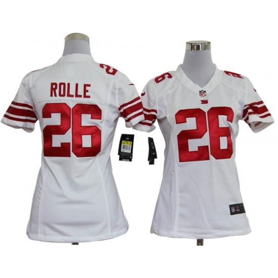 Women Nike New York Giants 26 Antrel Rolle White Jerseys