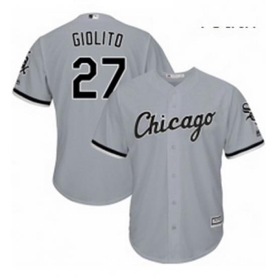 Youth Majestic Chicago White Sox 27 Lucas Giolito Replica Grey Road Cool Base MLB Jersey