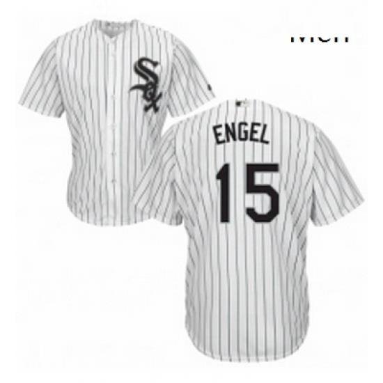 Mens Majestic Chicago White Sox 15 Adam Engel Replica White Home Cool Base MLB Jersey