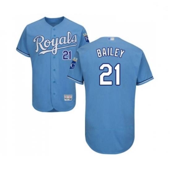 Mens Kansas City Royals 21 Homer Bailey Light Blue Alternate Flex Base Authentic Collection Baseball Jersey