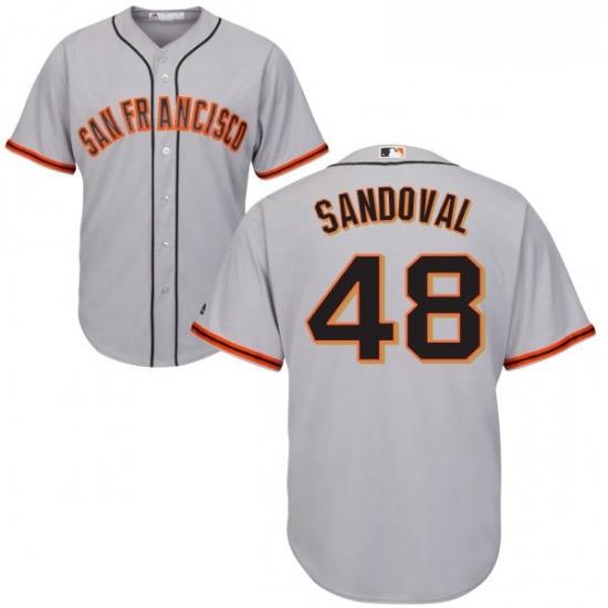 Youth Majestic San Francisco Giants 48 Pablo Sandoval Authentic Grey Road Cool Base MLB Jersey