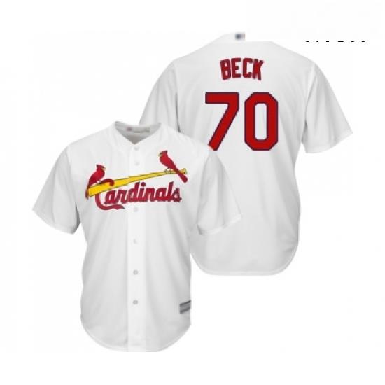 Mens St Louis Cardinals 70 Chris Beck Replica White Home Cool Base Baseball Jersey