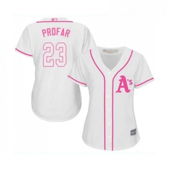 Womens Oakland Athletics 23 Jurickson Profar Replica White Fashion Cool Base Baseball Jersey