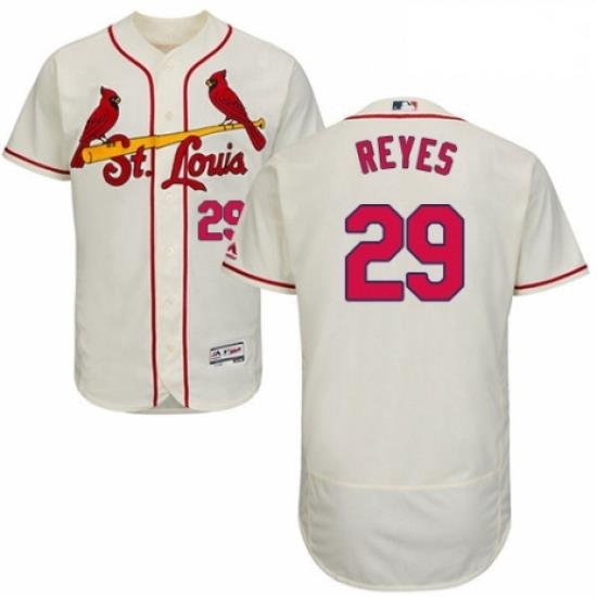 Mens Majestic St Louis Cardinals 29 lex Reyes Cream Alternate Flex Base Authentic Collection MLB Jersey