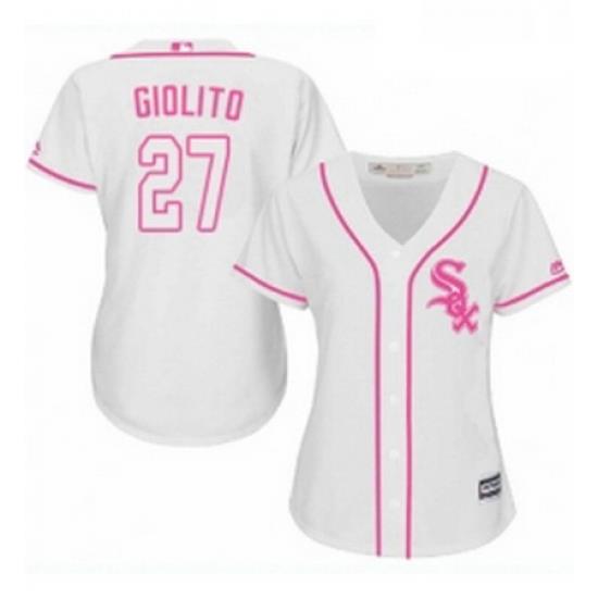 Womens Majestic Chicago White Sox 27 Lucas Giolito Replica White Fashion Cool Base MLB Jersey