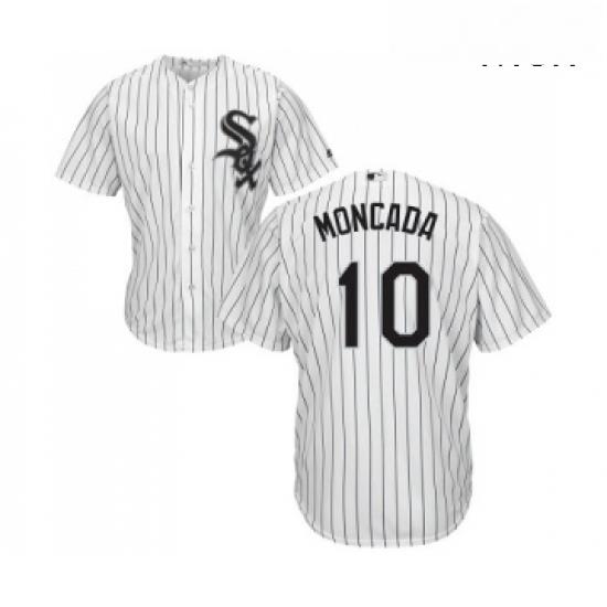 Mens Majestic Chicago White Sox 10 Yoan Moncada Replica White Home Cool Base MLB Jerseys