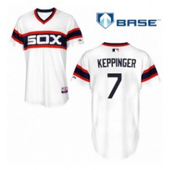 Mens Majestic Chicago White Sox 7 Jeff Keppinger White Alternate Flex Base Authentic Collection MLB Jersey