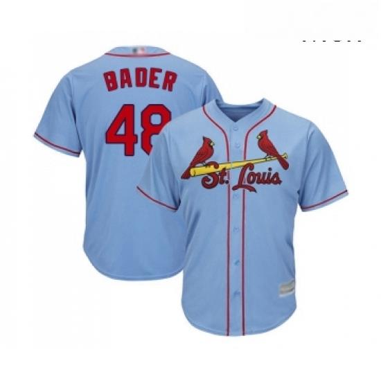 Mens St Louis Cardinals 48 Harrison Bader Replica Light Blue Alternate Cool Base Baseball Jersey