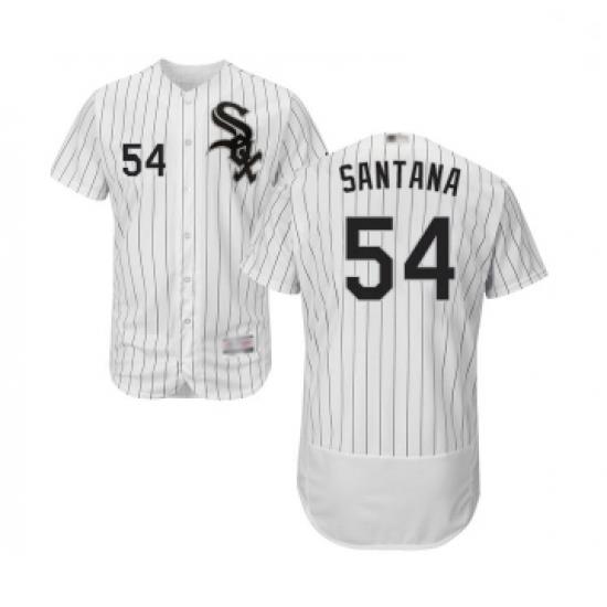 Mens Chicago White Sox 54 Ervin Santana White Home Flex Base Authentic Collection Baseball Jersey